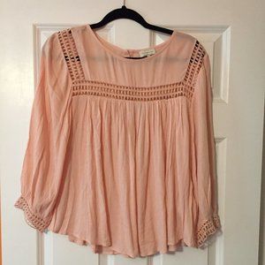 Lucky Brand Small Pink Long Sleeve Swing Top
